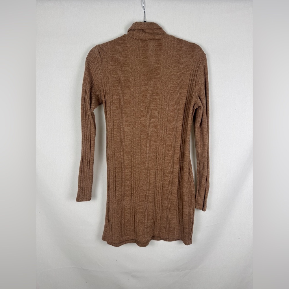 SHEIN Cozy Brown Turtleneck Sweater Dress - Picture 3 of 6